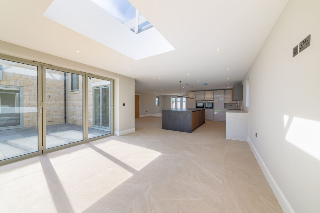 The Gables, Chater Valley View — open-plan kitchen and garden doors