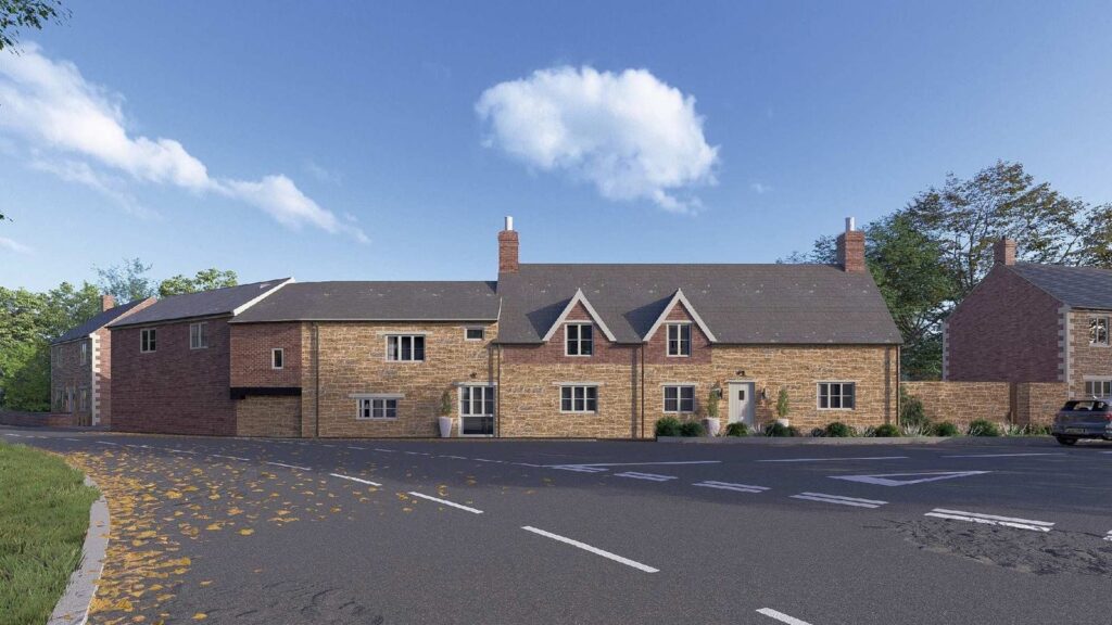 Visualisation of The Plough Yard from the village street, Braunston-in-Rutland