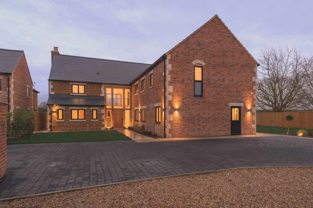 Redwing House, Great Easton — at dusk
